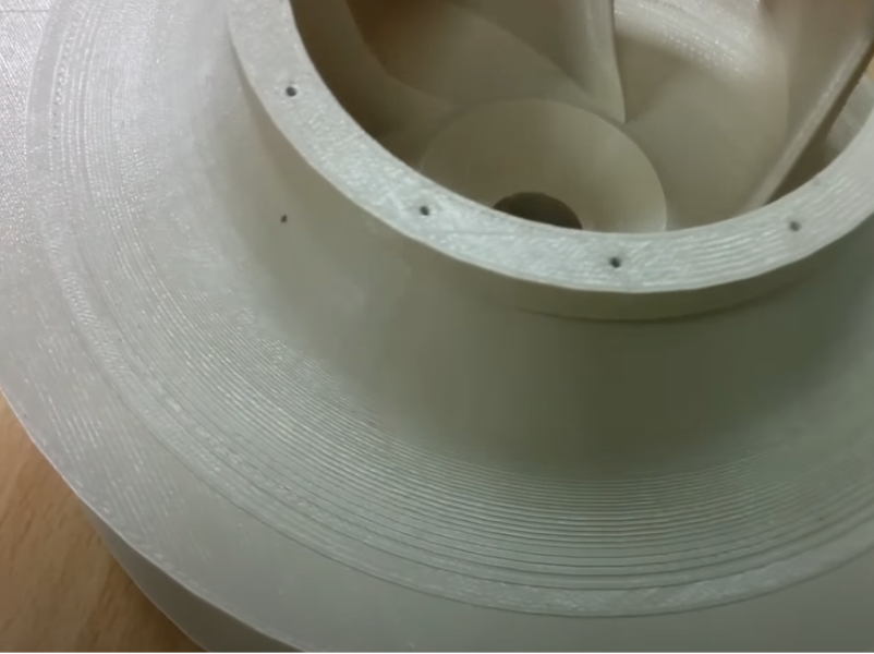 A fan for corrosive gases and a hot air duct 3D printed with the nPOWER filament by 3NTR